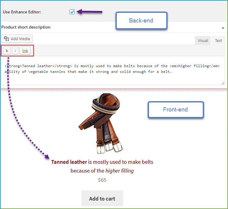 WooCommerce Produktbeschreibung - erweiterter Editor